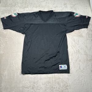 VTG Champion Miami Dolphins Black Football Jersey NFL Blank Size 48 *RARE* 90’s